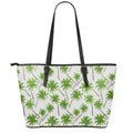 Palm Tree Pattern Print Leather Tote Bag With Zipper
