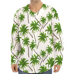 Palm Tree Pattern Print Long Sleeve Baseball Jersey