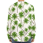 Palm Tree Pattern Print Long Sleeve Baseball Jersey