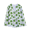 Palm Tree Pattern Print Long Sleeve Short Coat