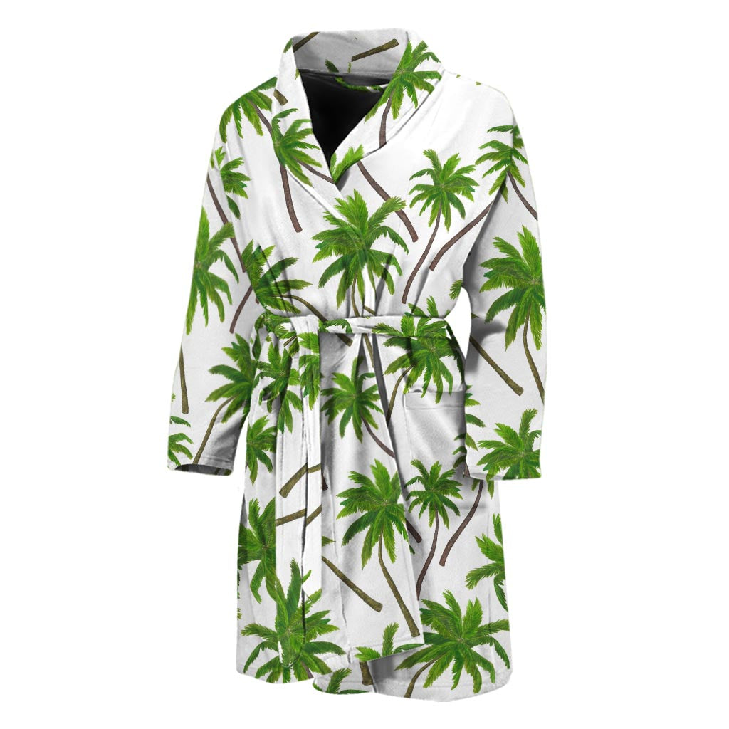 Palm Tree Pattern Print Men's Bathrobe