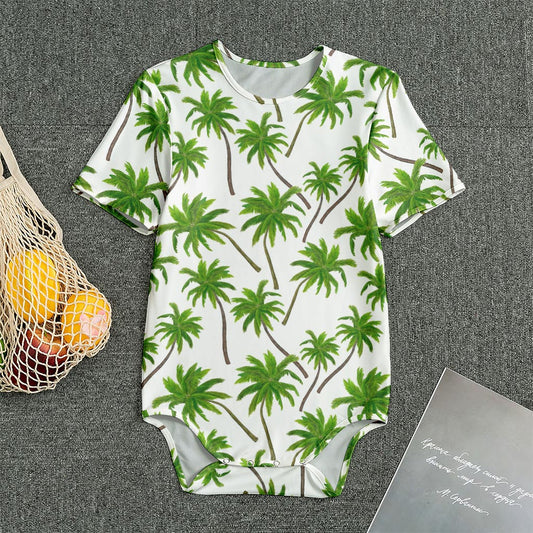 Palm Tree Pattern Print Men's Bodysuit