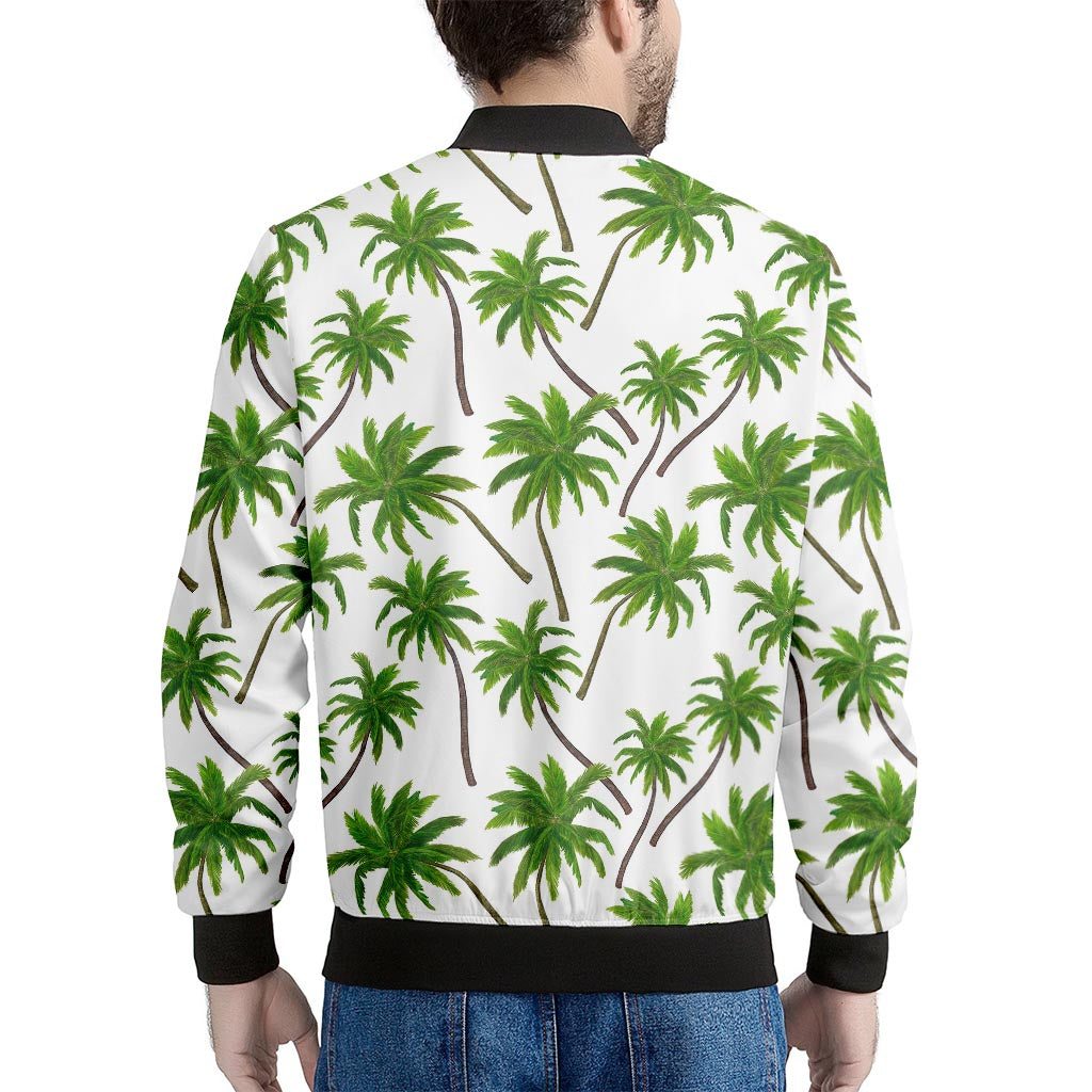 Palm Tree Pattern Print Men's Bomber Jacket