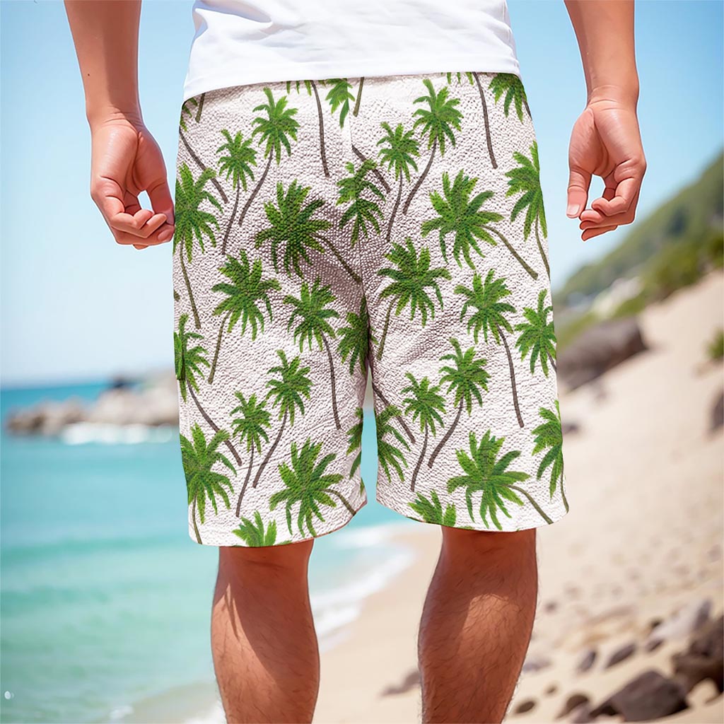 Palm Tree Pattern Print Men's Cargo Shorts
