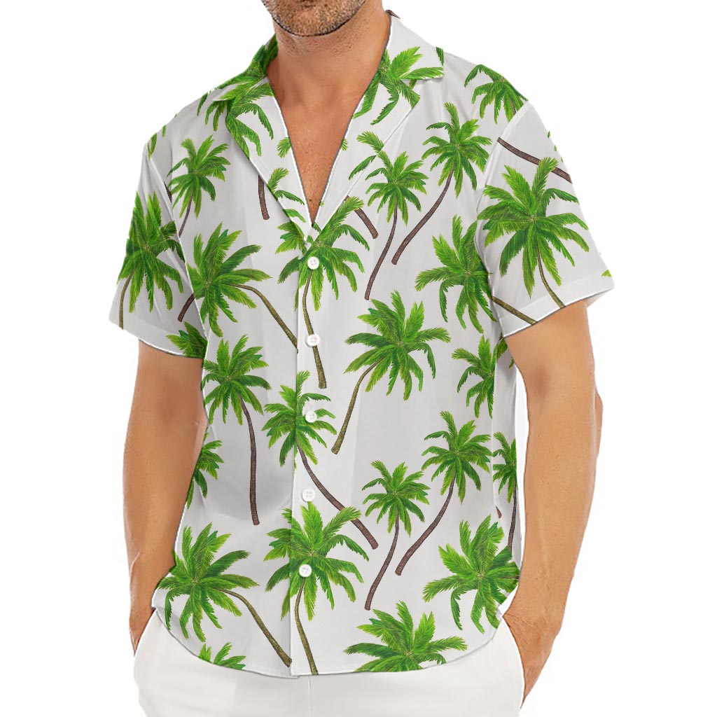 Palm Tree Pattern Print Men's Deep V-Neck Shirt