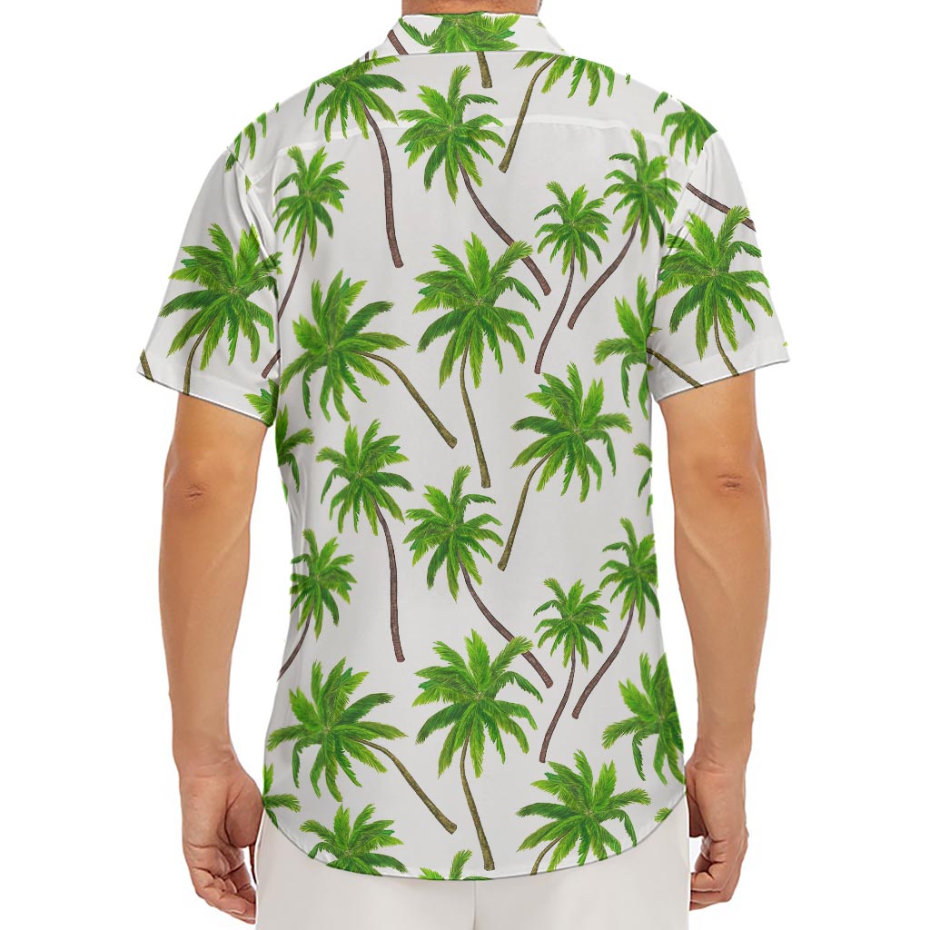 Palm Tree Pattern Print Men's Deep V-Neck Shirt