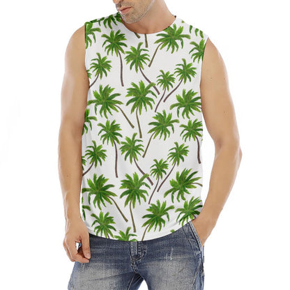 Palm Tree Pattern Print Men's Fitness Tank Top