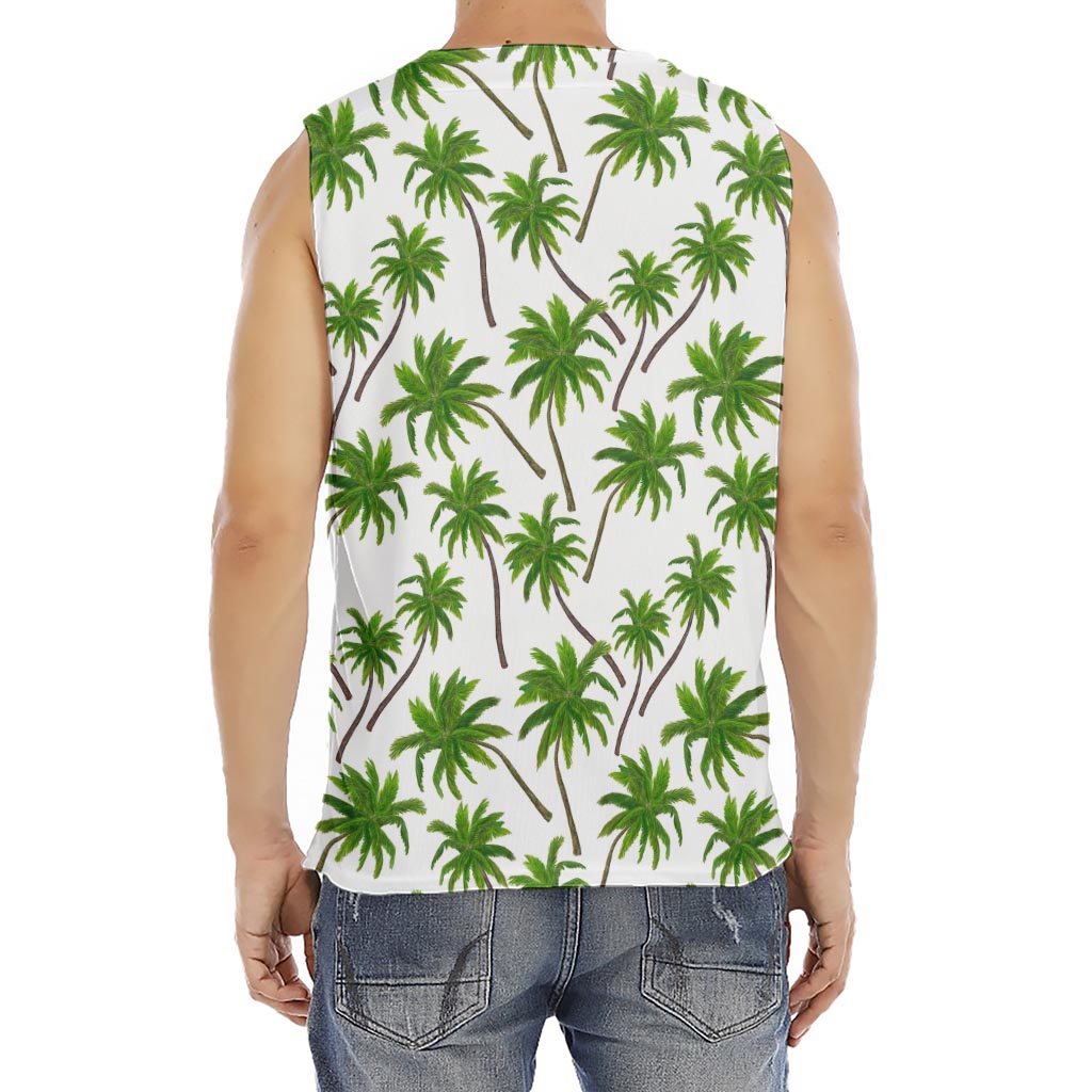 Palm Tree Pattern Print Men's Fitness Tank Top