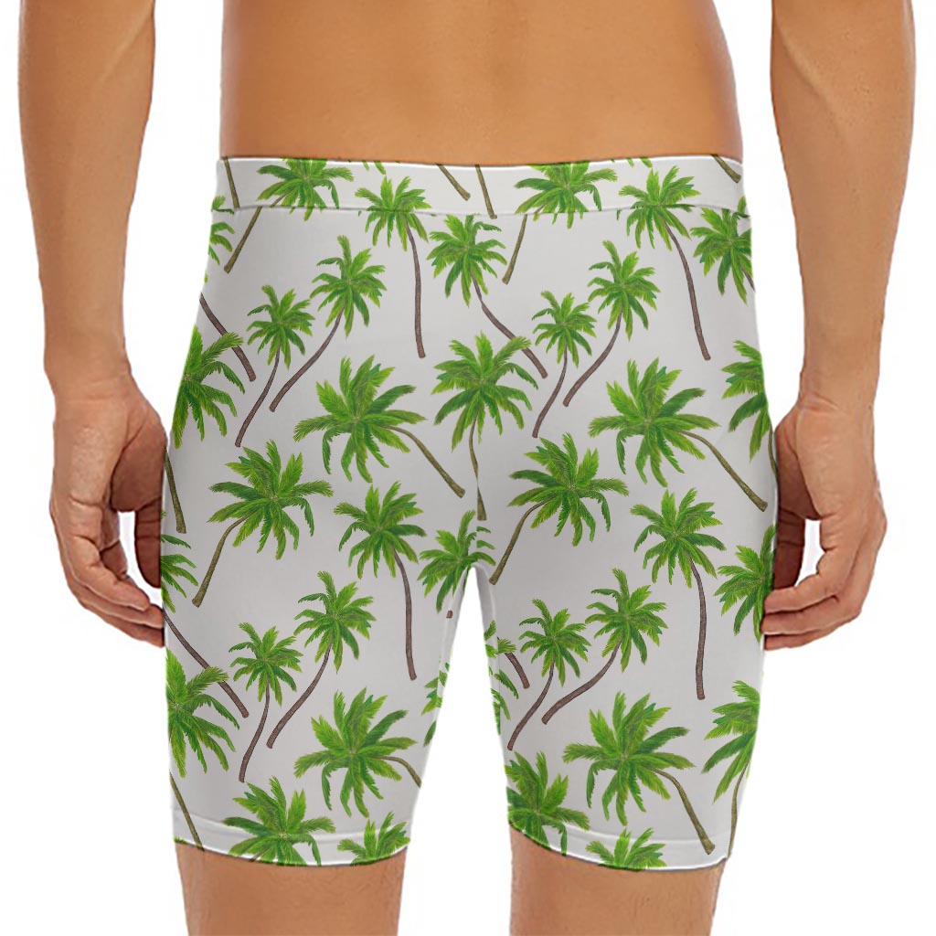 Palm Tree Pattern Print Men's Long Boxer Briefs