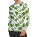 Palm Tree Pattern Print Men's Long Sleeve Rash Guard