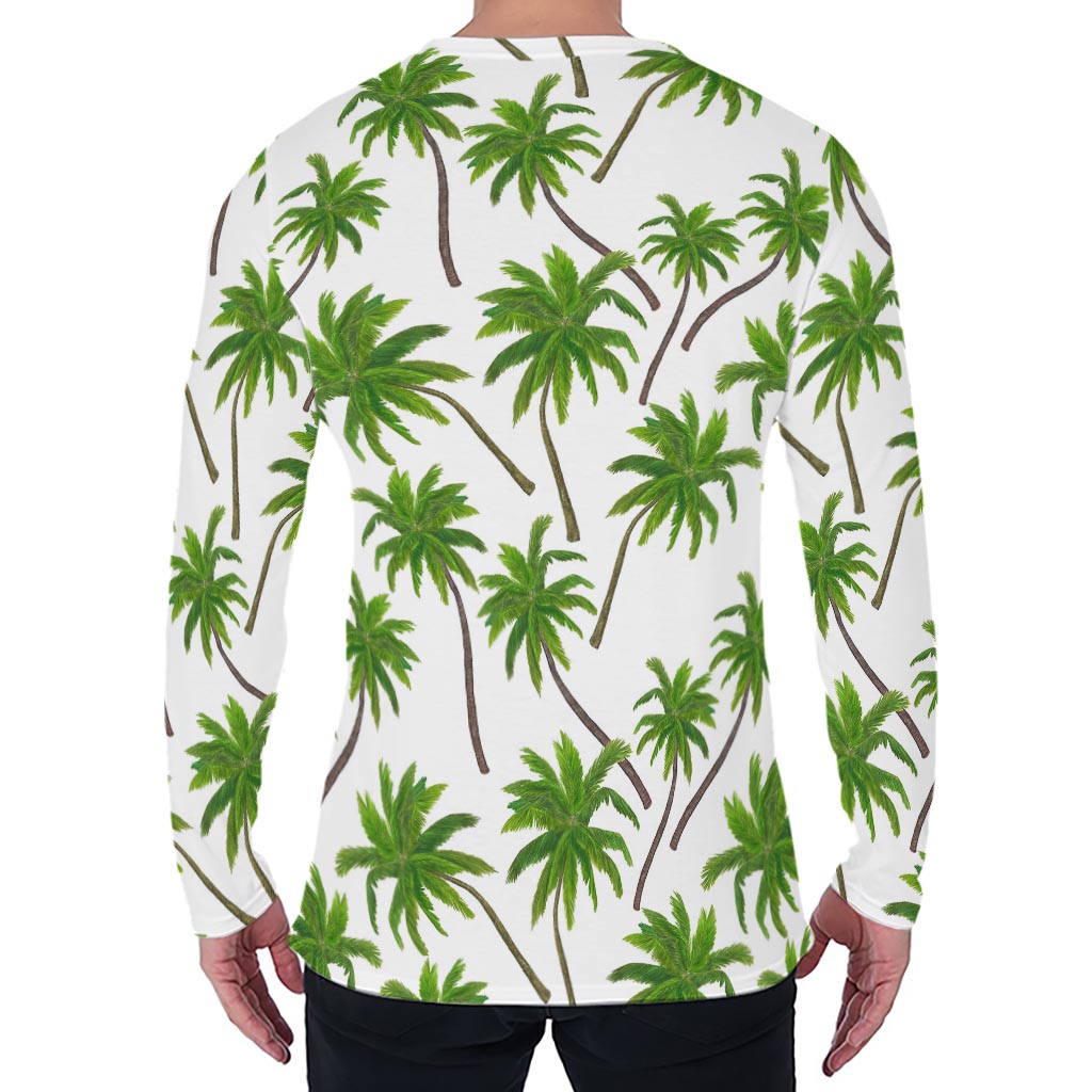 Palm Tree Pattern Print Men's Long Sleeve T-Shirt