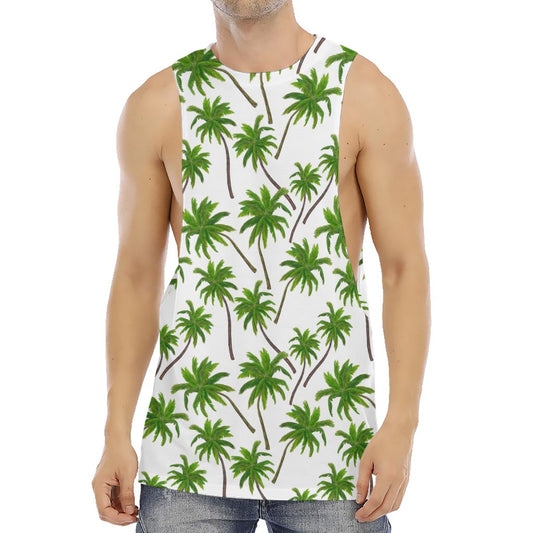 Palm Tree Pattern Print Men's Muscle Tank Top