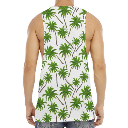 Palm Tree Pattern Print Men's Muscle Tank Top