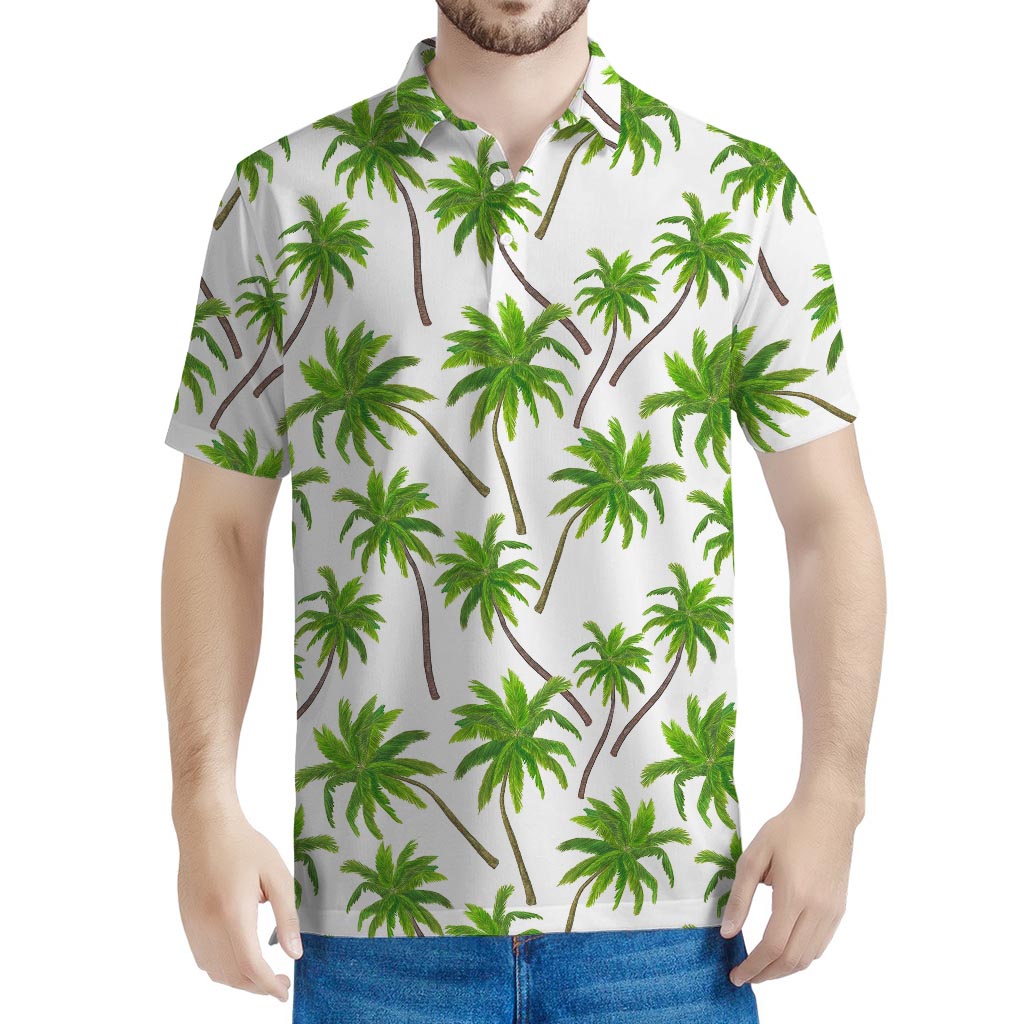 Palm Tree Pattern Print Men's Polo Shirt