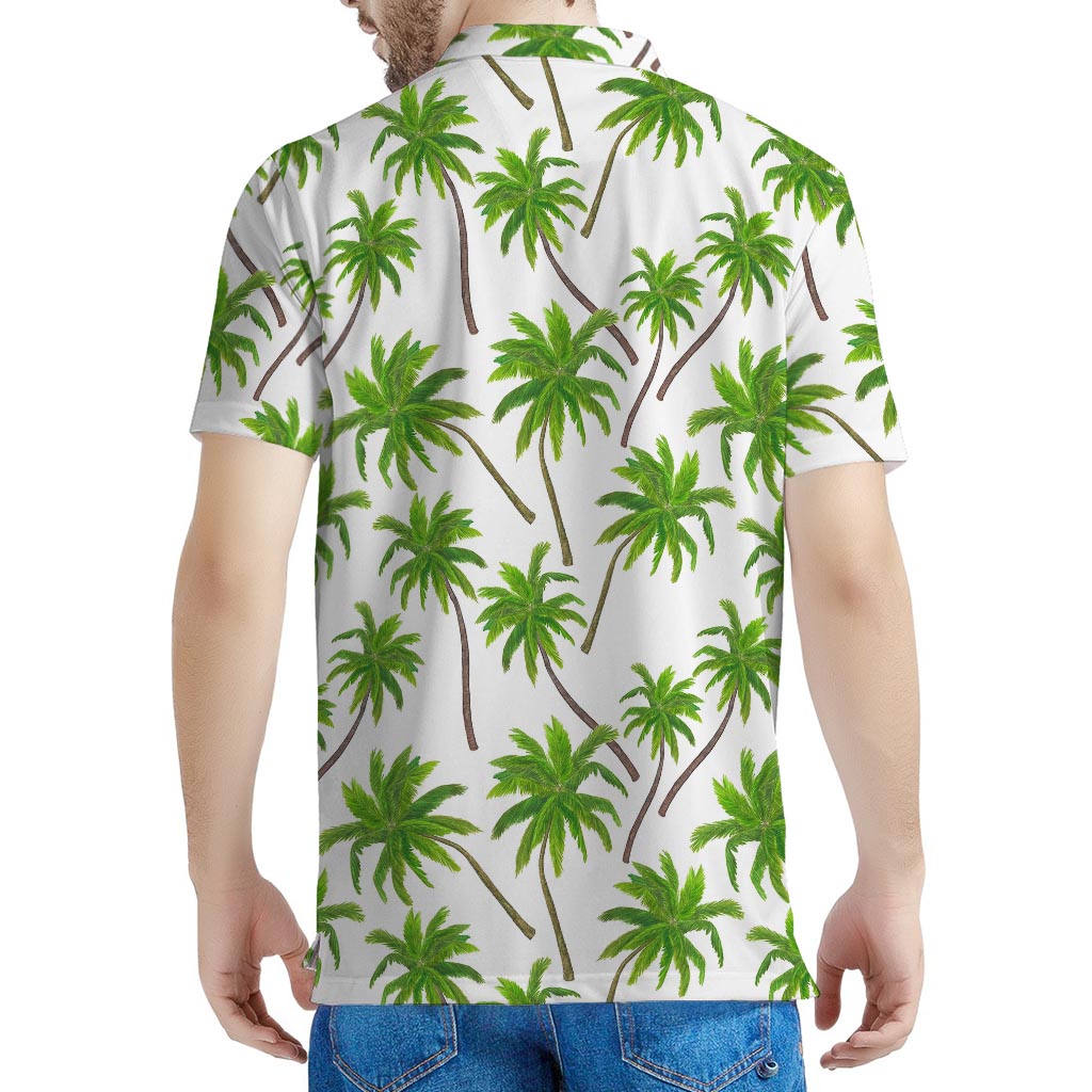 Palm Tree Pattern Print Men's Polo Shirt