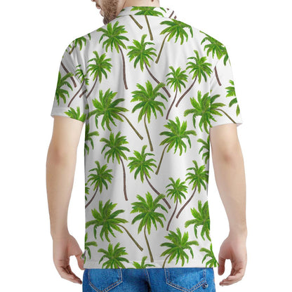 Palm Tree Pattern Print Men's Polo Shirt