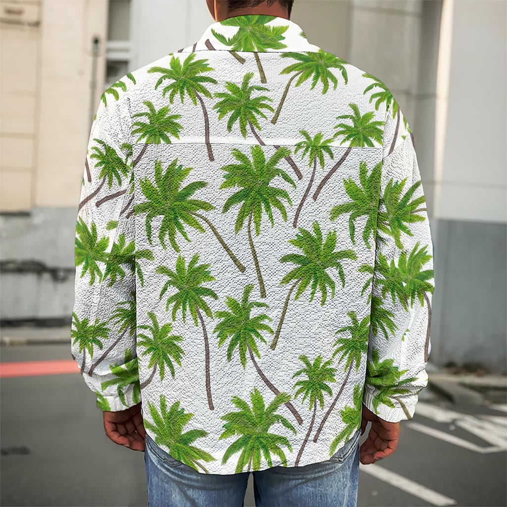 Palm Tree Pattern Print Men's Shirt Jacket