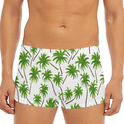 Palm Tree Pattern Print Men's Short Boxer Briefs