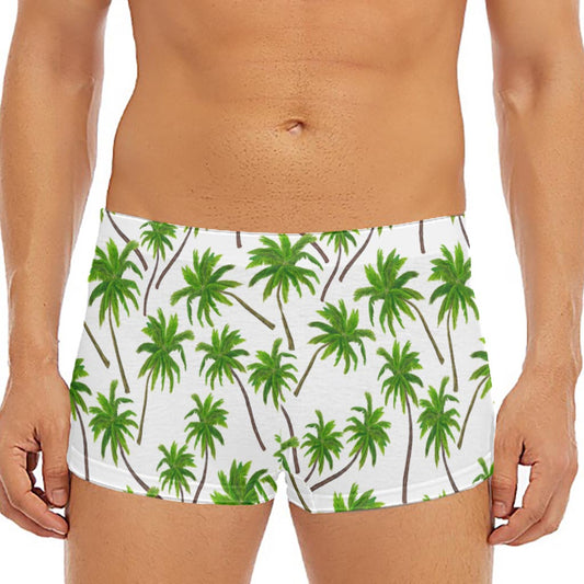 Palm Tree Pattern Print Men's Short Boxer Briefs