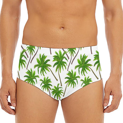 Palm Tree Pattern Print Men's Triangle Swim Briefs