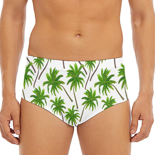 Palm Tree Pattern Print Men's Triangle Swim Briefs