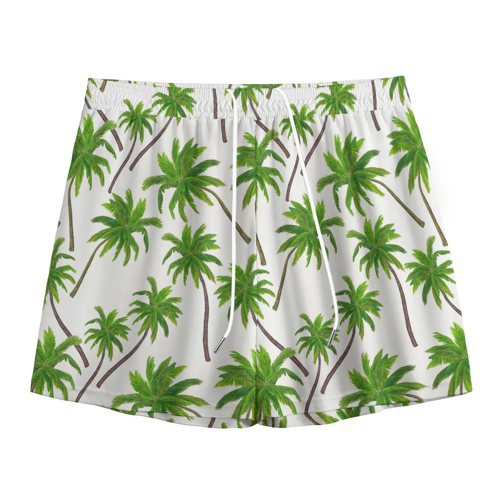 Palm Tree Pattern Print Mesh Shorts
