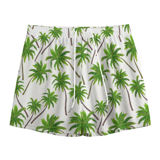 Palm Tree Pattern Print Mesh Shorts