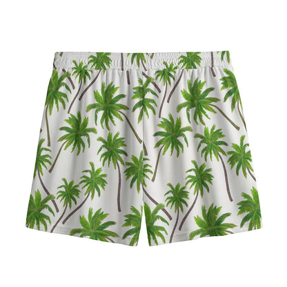 Palm Tree Pattern Print Mesh Shorts