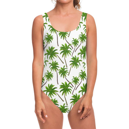 Palm Tree Pattern Print One Piece Swimsuit