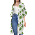 Palm Tree Pattern Print Open Front Beach Cover Up