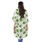 Palm Tree Pattern Print Open Front Beach Cover Up
