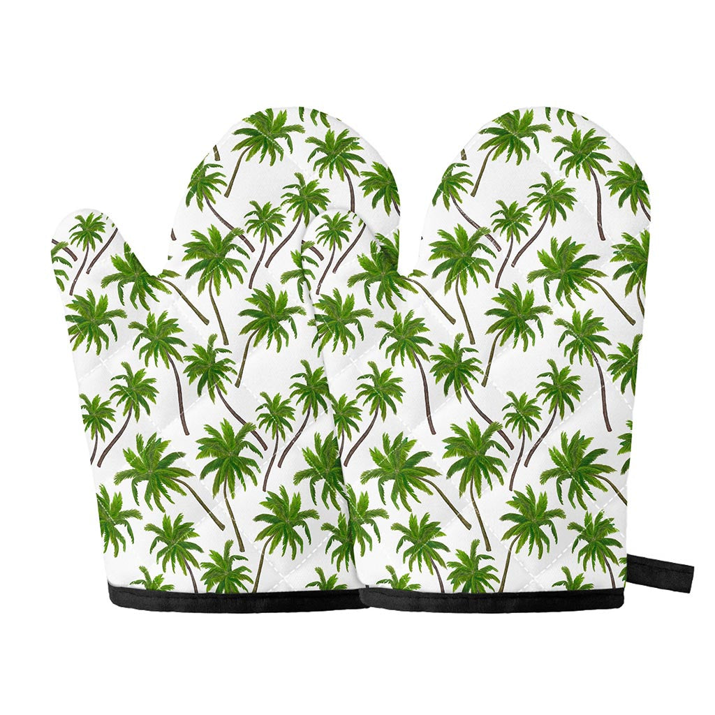Palm Tree Pattern Print Oven Mitts