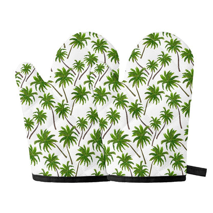 Palm Tree Pattern Print Oven Mitts