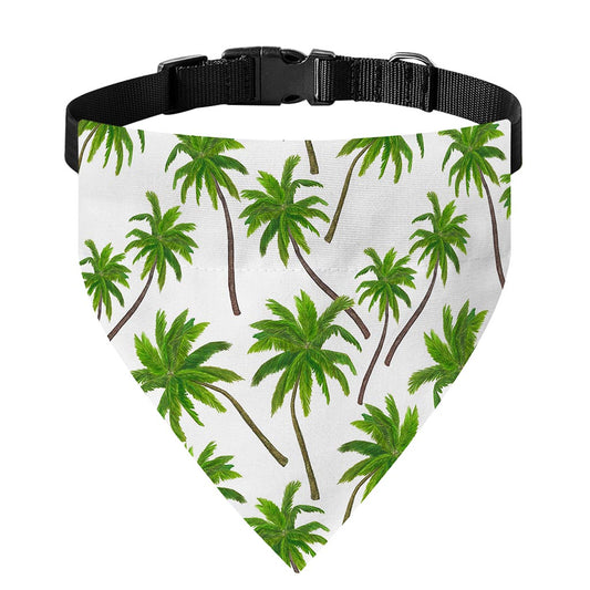 Palm Tree Pattern Print Over The Collar Dog Bandana