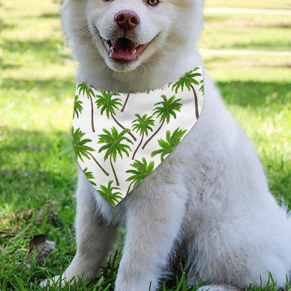 Palm Tree Pattern Print Over The Collar Dog Bandana