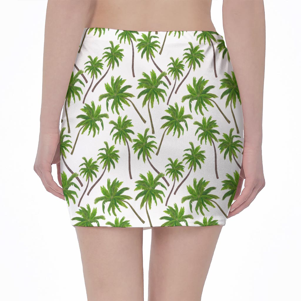 Palm Tree Pattern Print Pencil Mini Skirt