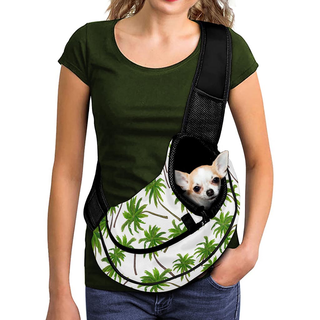 Palm Tree Pattern Print Pet Sling Carrier