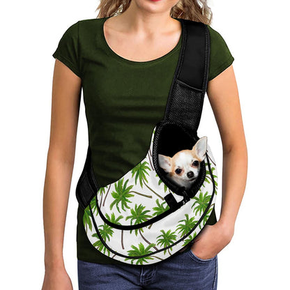 Palm Tree Pattern Print Pet Sling Carrier