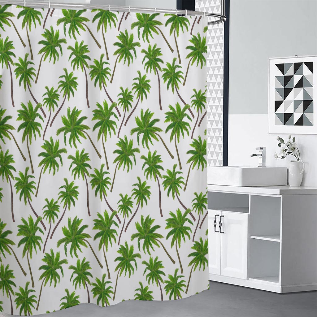 Palm Tree Pattern Print Premium Shower Curtain