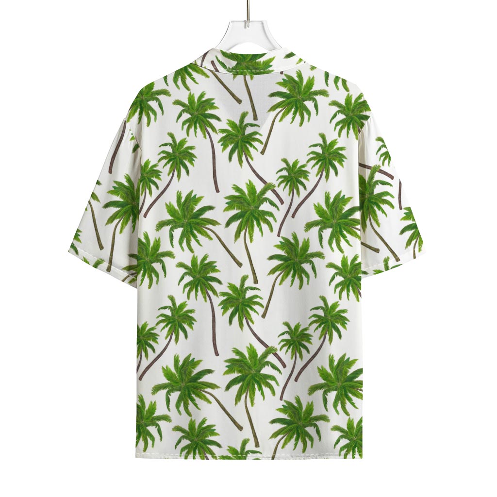 Palm Tree Pattern Print Rayon Hawaiian Shirt