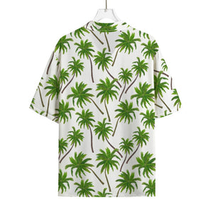Palm Tree Pattern Print Rayon Hawaiian Shirt