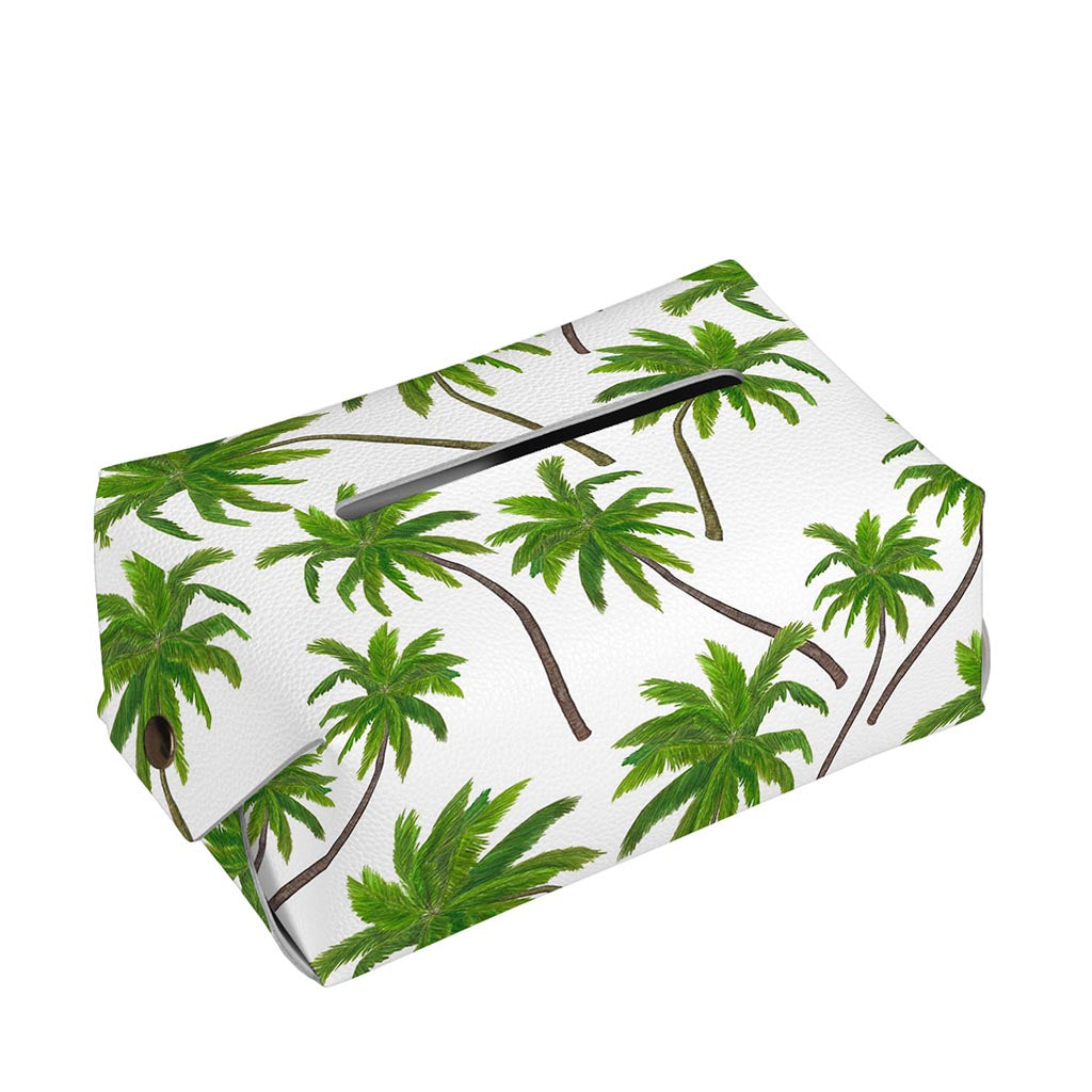 Palm Tree Pattern Print Rectangle Tissue Box Cover