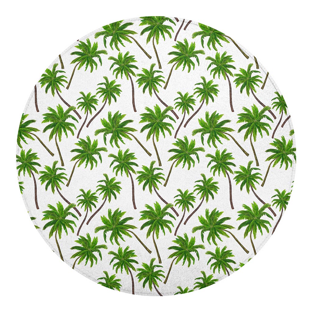 Palm Tree Pattern Print Round Blanket