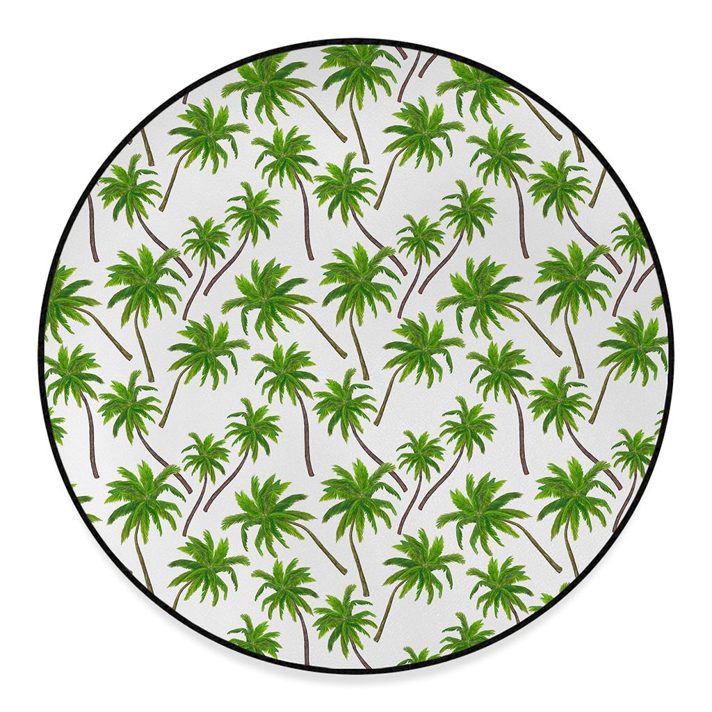 Palm Tree Pattern Print Round Floor Mat