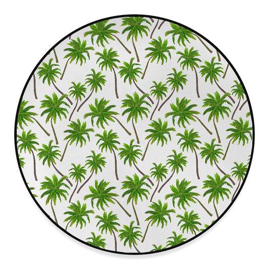 Palm Tree Pattern Print Round Floor Mat