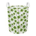 Palm Tree Pattern Print Round Laundry Basket