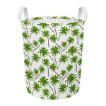 Palm Tree Pattern Print Round Laundry Basket