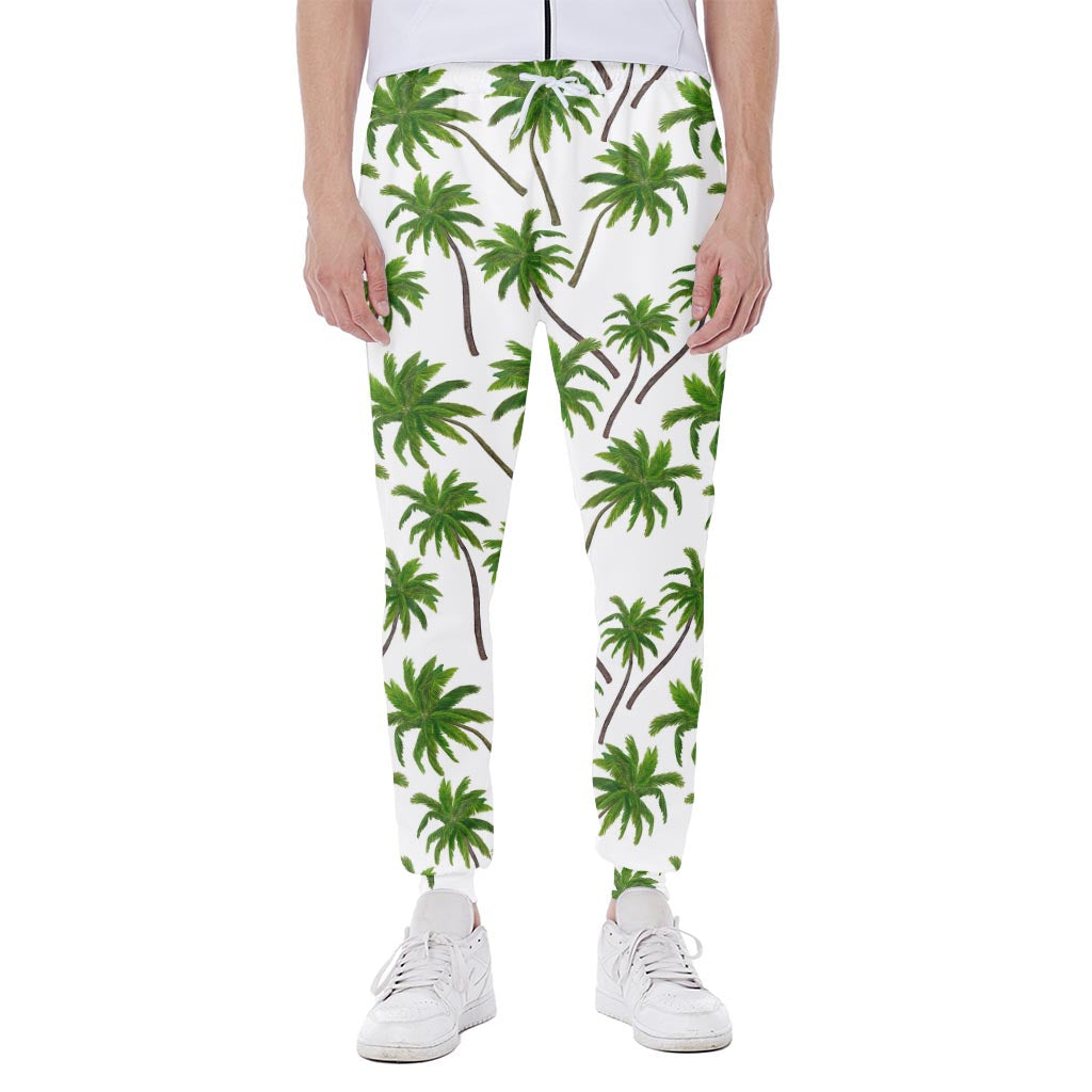 Palm Tree Pattern Print Scuba Joggers