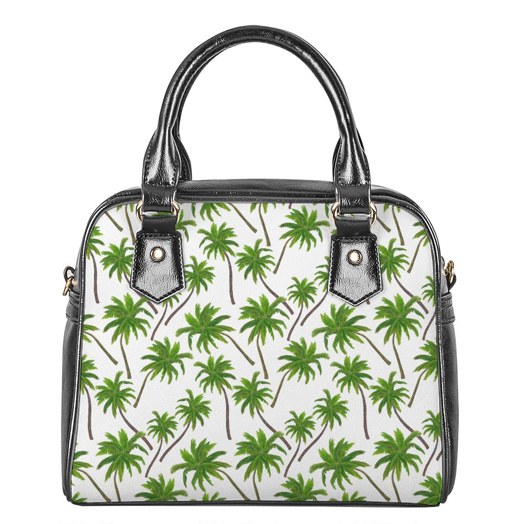 Palm Tree Pattern Print Shoulder Handbag