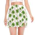 Palm Tree Pattern Print Side Slit Mini Skirt